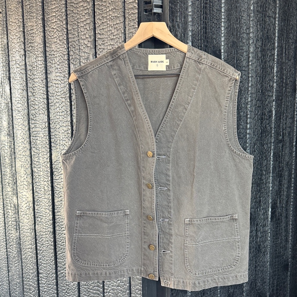 Rudy Jude Roper Gray Denim Vest_XS